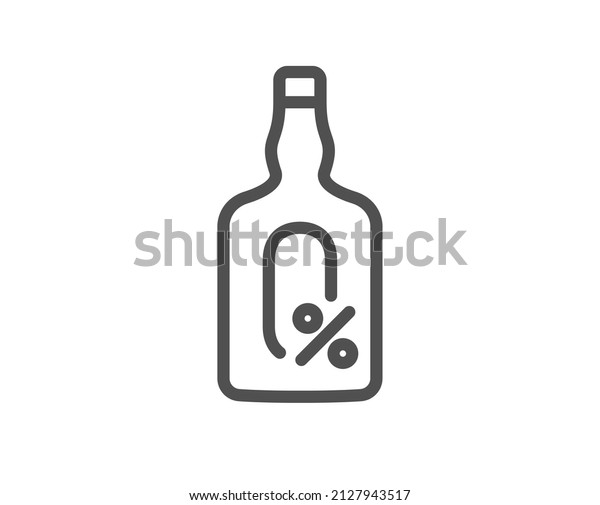 Alcohol free line icon. Whiskey bottle sign. Bar\
drink symbol. Quality design element. Linear style alcohol free\
icon. Editable stroke.\
Vector