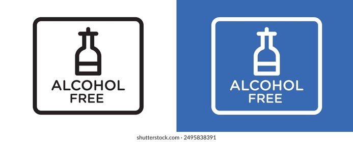 Alcohol free logo sign set vector outline