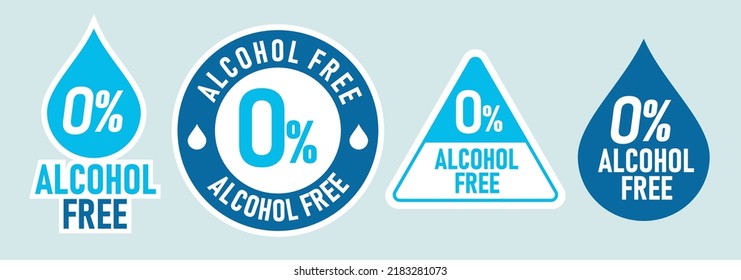 Alcohol Free logo vector set for packaging design or sticker label food and drink