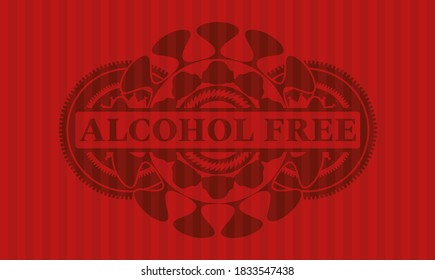 Alkohol Freier Text in rot realistisches Emblem. Bars modischer Hintergrund. Künstlerische Illustration. 