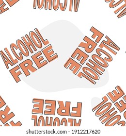 Alcohol free vector icon cartoon style on  seamless pattern on a white background.