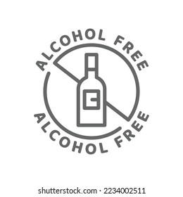 Alcohol free vector icon. Ingredients label badge, no alcohol.