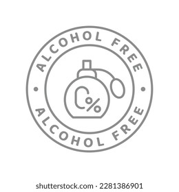 Alcohol free vector icon. Ingredients label badge, no alcohol.