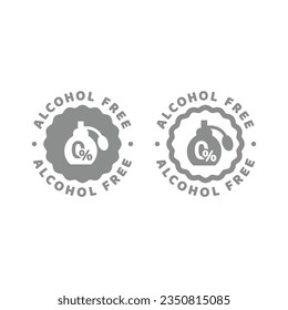 Alcohol free vector icon. Ingredients label badge, no alcohol.