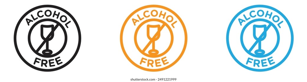 Alcohol free vector logo set collection for web app ui