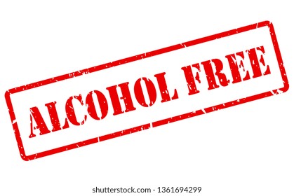 Sello vectorial sin alcohol aislado en fondo blanco