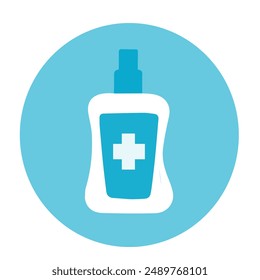 Alcohol gel or antibacterial disinfectant.Hand drawn vector illustration.