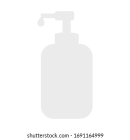 alcohol gel bottle gray color Isolated on white background. vector and illustration