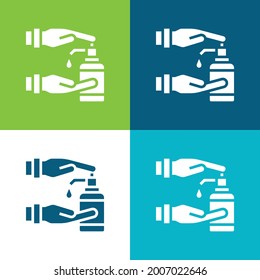 Alcohol Gel Flat four color minimal icon set