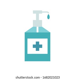 alcohol gel, hand sanitizer flat icon, vector illustration