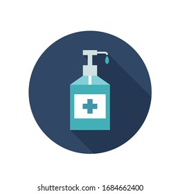 alcohol gel, hand sanitizer flat icon, vector illustration