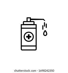 alcohol gel, hand sanitizer line icon, vector illustration