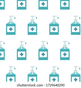alcohol gel, hand sanitizer seamless pattern, vector illustration