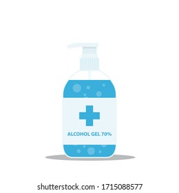 Alcohol gel. Hand wash gel and Bacteria vector. Prevent the spread of germs and bacteria and avoid infections corona virus
. vector lllustration.