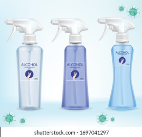 Alcohol gel. Hand wash gel vector. Hand wash gel and Bacteria vector.