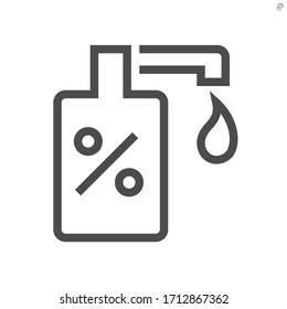 Diseño del icono del gel de alcohol y el vectorial de lavado manual, trazo perfecto y editable de 64 x 64 píxeles.