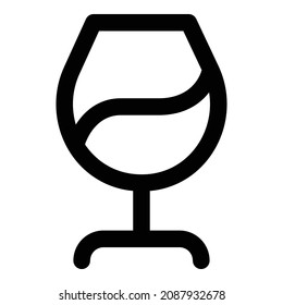 Alcohol Glass Flat Icon Isolated On White Background