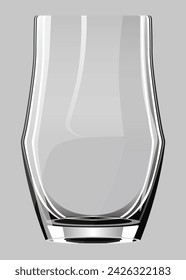 Alcohol glass. Transparent empty realistic mockup stemware for different drinks. Vector illustration