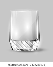 Alcohol glass. Transparent empty realistic mockup stemware for different drinks. Vector illustration