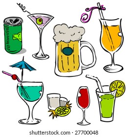 alcohol glass vector set