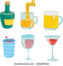 Alcohol glasses and bottle set