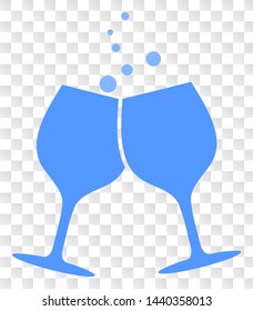 Alcohol glasses cheers EPS vector pictograph. Illustration contains flat alcohol glasses cheers iconic symbol on a chess transparent background.