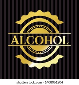 Alcohol golden badge or emblem. Vector Illustration. Detailed.