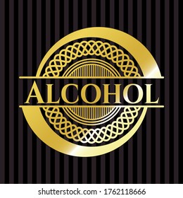 Alcohol golden badge or emblem. Vector Illustration. Detailed. 