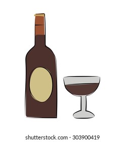 
Alcohol Hand Drawn Colored Vector Icon
