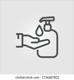 Alcohol hand sanitizer hygiene isolated icon