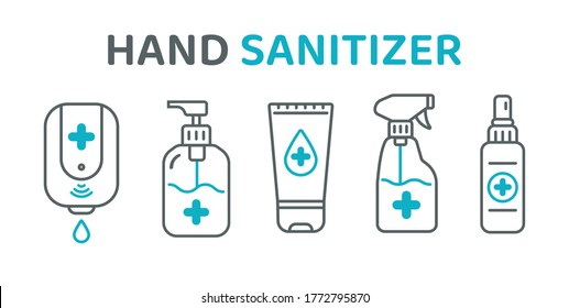 Alcohol Hand Wash Icon Alcohol for killing bacteria and viruses.