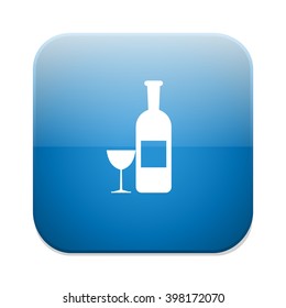 Alcohol icon. Drink symbol. Bottle with glass.