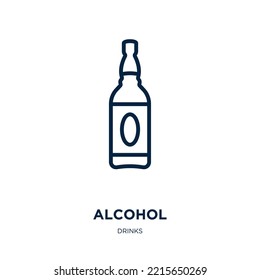 alcohol icon from drinks collection. Thin linear alcohol, drink, beverage outline icon isolated on white background. Line vector alcohol sign, symbol for web and mobile