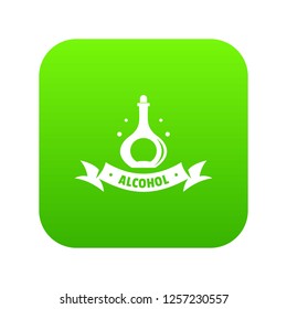 Alcohol icon green vector isolated on white background