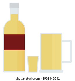 icono e ilustración del alcohol, vector
