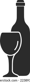 Alcohol icon, liquid drink icon black vector