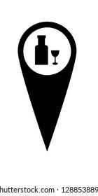 alcohol icon and map pin. logo concept. Designed for your web site design, logo, app, UI