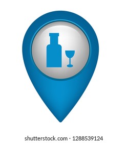alcohol icon and map pin. logo concept. Designed for your web site design, logo, app, UI