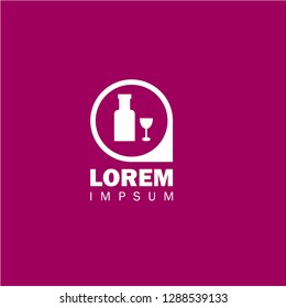 alcohol icon and map pin. logo concept. Designed for your web site design, logo, app, UI