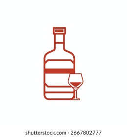 Um ícone de álcool em um fundo branco, Uma ilustração desenhada à mão de um ícone de álcool em um fundo branco
