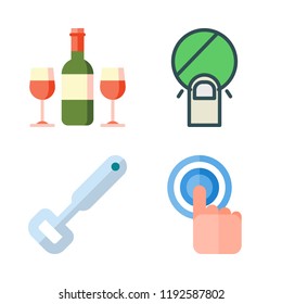 alcohol icon set. vector set about bottle opener, tap and wine icons set.
