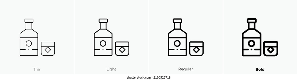 alcohol icon. Thin, Light Regular And Bold style design isolated on white background