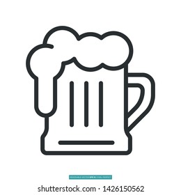 Alcohol Icon Vector Illustration Logo Template