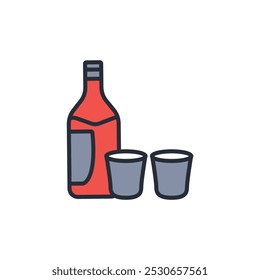alcohol icon. vector.Editable stroke.linear style sign for use web design,logo.Symbol illustration.