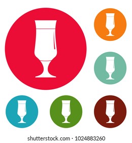 Alcohol icons circle set vector isolated on white background