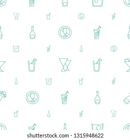 alcohol icons pattern seamless white background. Included editable line no drink, wine glass, drink, bottle, Cocktail, opened champagne icons. alcohol icons for web and mobile.