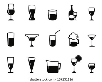 alcohol icons set