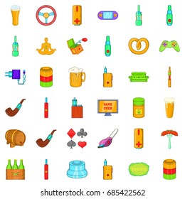 Alcohol icons set. Cartoon style of 36 alcohol vector icons for web isolated on white background