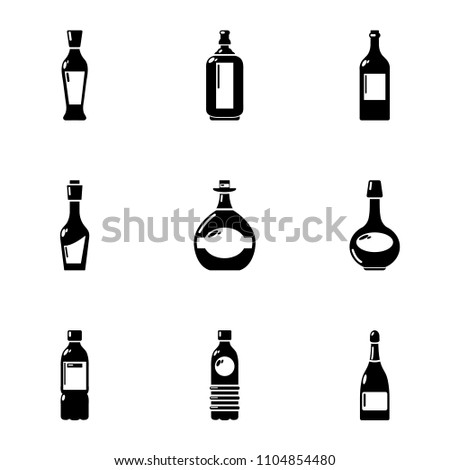 Alcohol icons set. Simple set of 9 alcohol vector icons for web isolated on white background