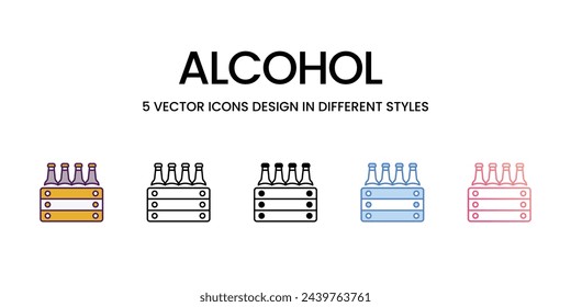 Alcohol icons set vector illustration. vector stock,